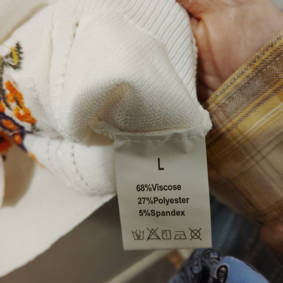 Embroidered Cream Sweater with Vibrant Floral Design - Picture 3 of 3